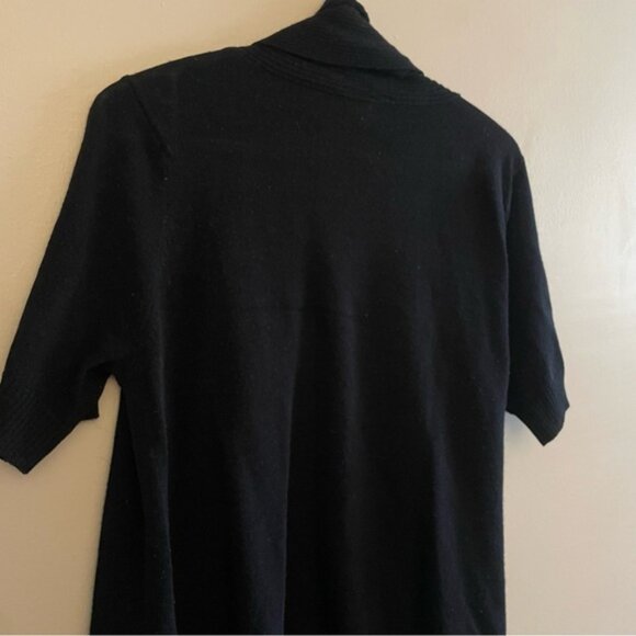 Y2K Suzy Shier Black Open Front Short Sleeve Knit Cardigan - Picture 10 of 12